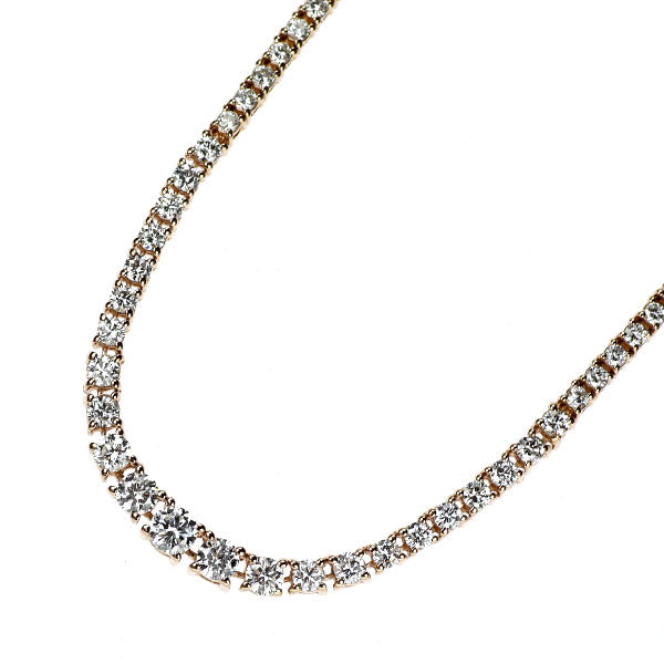 K18PG ダイヤモンド テニス ネックレス 5.00ct