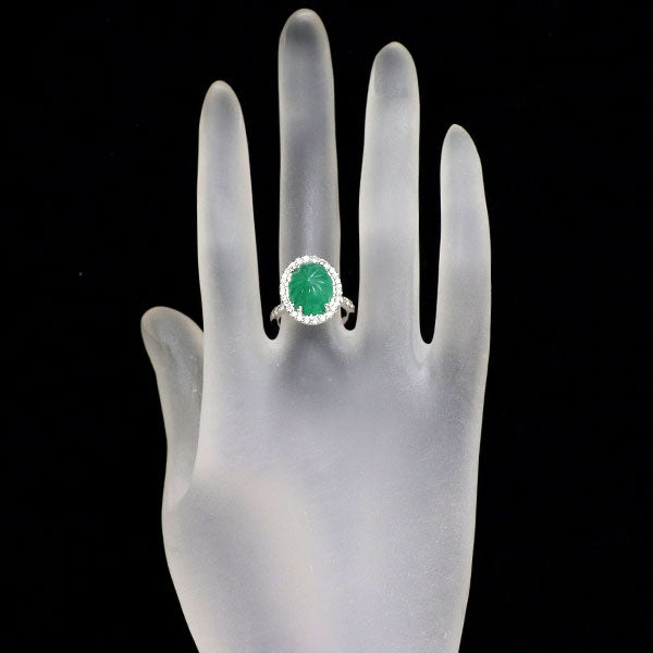 Pt900 エメラルド ダイヤモンド リング 4.737ct D0.65ct
