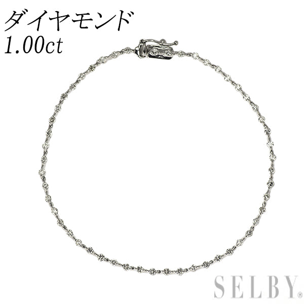 Pt850 ダイヤモンド テニス ブレスレット 1.00ct