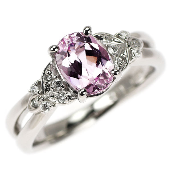 Pt900 インペリアル トパーズ ダイヤモンド リング 1.76ct D0.10ct