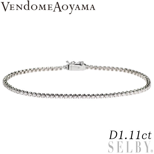ヴァンドーム青山 K18WG ダイヤモンド テニス ブレスレット 1.11ct