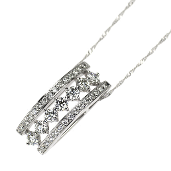 K18WG H&C ダイヤモンド ペンダントネックレス 0.798ct D0.28ct