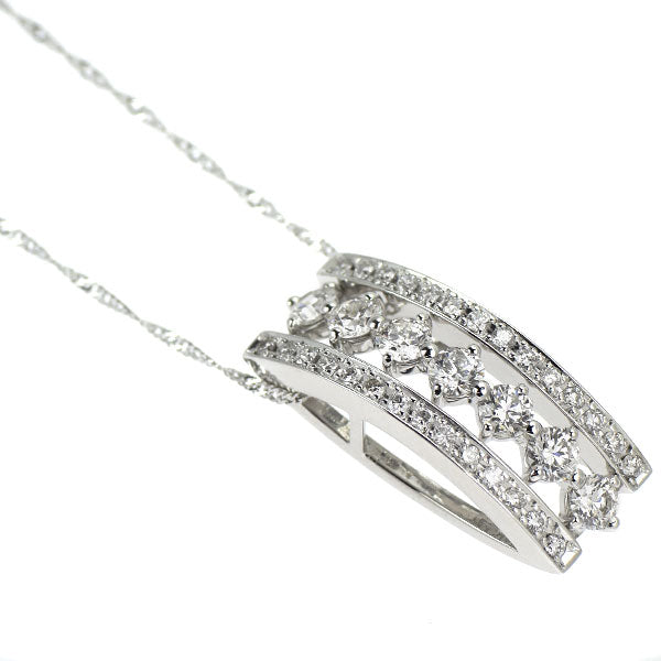 K18WG H&C ダイヤモンド ペンダントネックレス 0.798ct D0.28ct