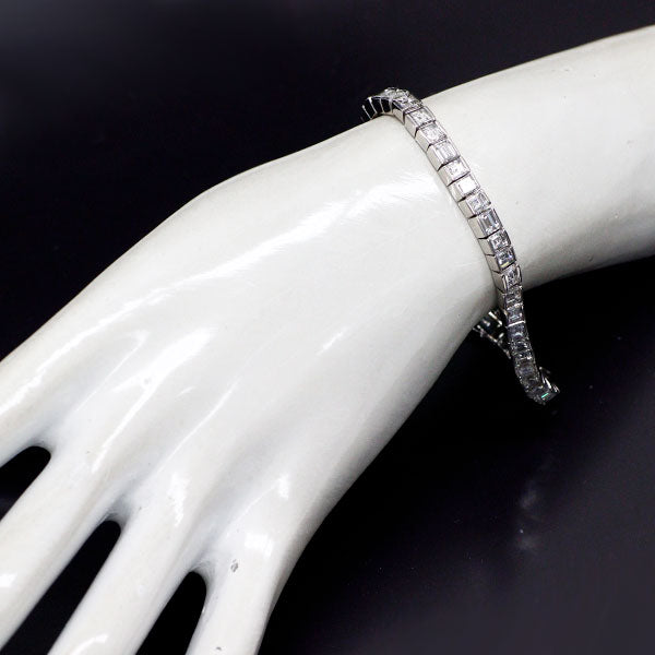 Pt850 ダイヤモンド テニス ブレスレット 12.00ct