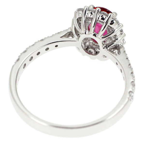 Pt900 タイ産 ピジョンブラッドルビー ダイヤモンド リング 1.05ct D0.66ct