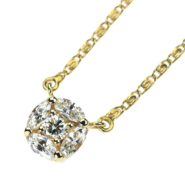 ウノアエレ K18YG ダイヤモンド ペンダントネックレス 0.16ct D0.39ct