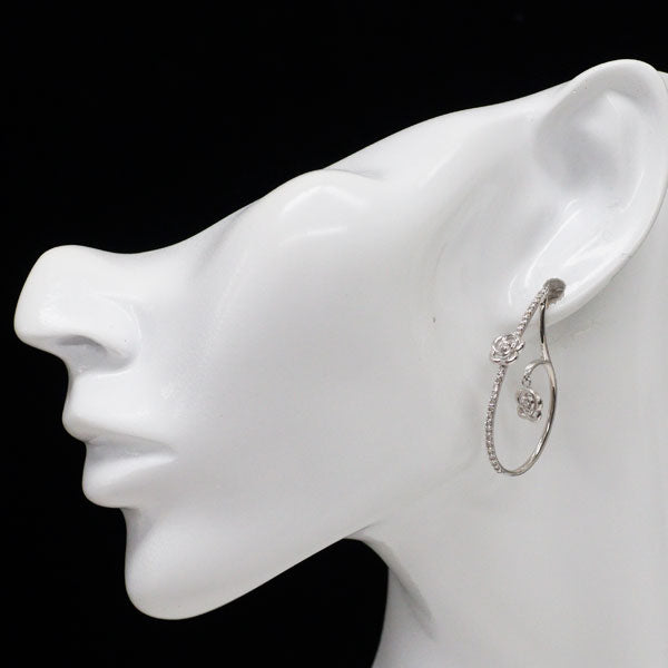 K18WG ダイヤモンド ピアス 0.52ct フラワー