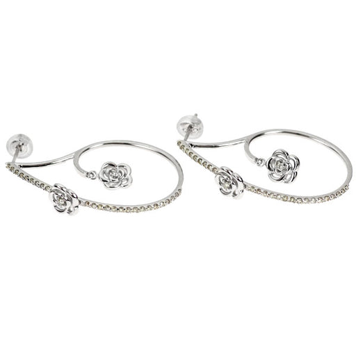 K18WG ダイヤモンド ピアス 0.52ct フラワー — セルビーオンラインストア