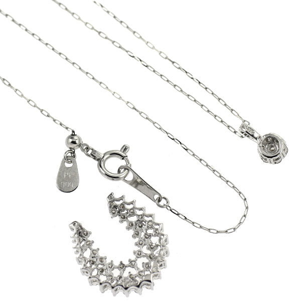 Pt950/ Pt900 ダイヤモンド ペンダントネックレス 0.38ct 馬蹄 3way セパレート