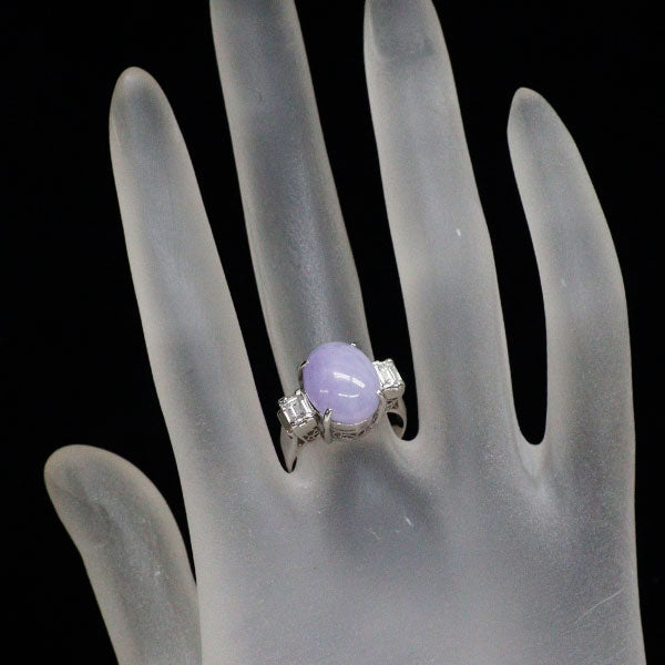 Pt900 ラベンダー翡翠 ダイヤモンド リング 6.44ct D0.45ct