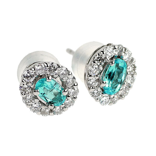 希少 Pt900/ Pt850 ブラジル産パライバ トルマリン ピアス 0.25ct D0