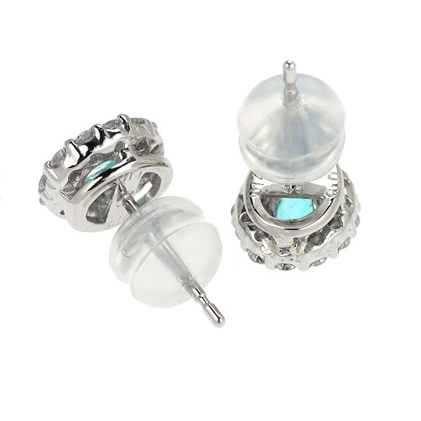 希少 Pt900/ Pt850 ブラジル産パライバ トルマリン ピアス 0.25ct D0