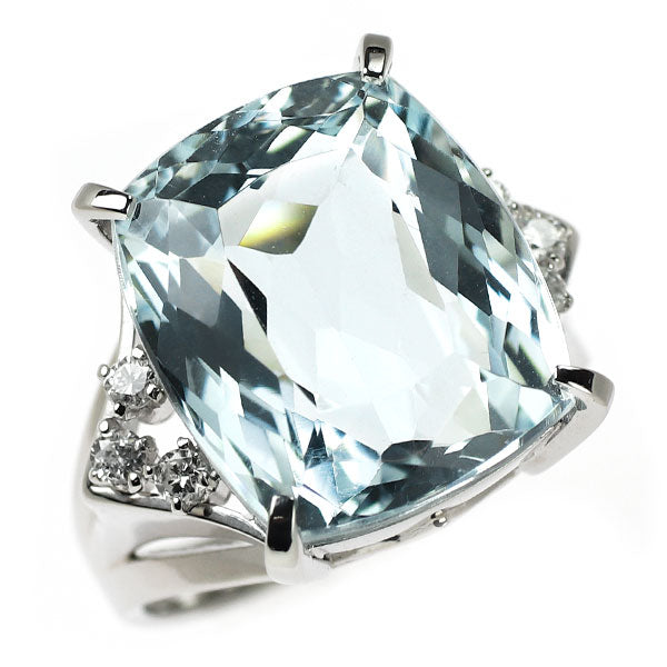 Pt900 アクアマリン ダイヤモンド リング 10.22ct — セルビー