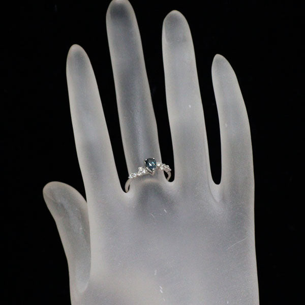 新品 希少 Pt950 ベキリーブルーカラーチェンジガーネット ダイヤモンド リング 0.528ct D0.19ct【エスコレ】