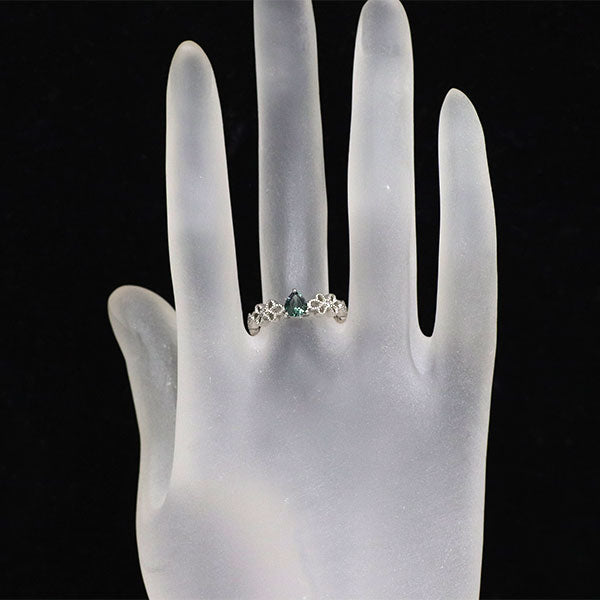 新品 希少 Pt950 ベキリーブルーカラーチェンジガーネット ダイヤ リング 0.576ct D0.05ct【エスコレ】