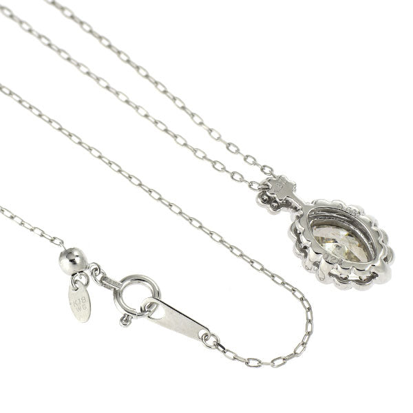 K18WG ダイヤモンド ペンダントネックレス 0.66ct D0.28ct
