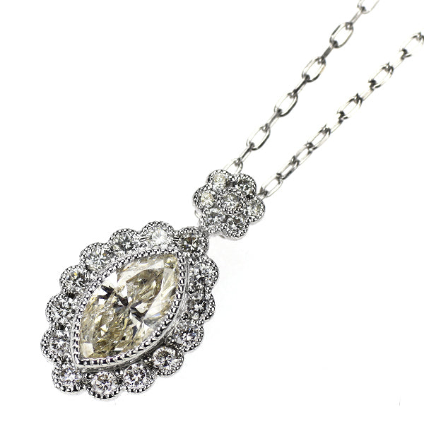 K18WG ダイヤモンド ペンダントネックレス 0.66ct D0.28ct