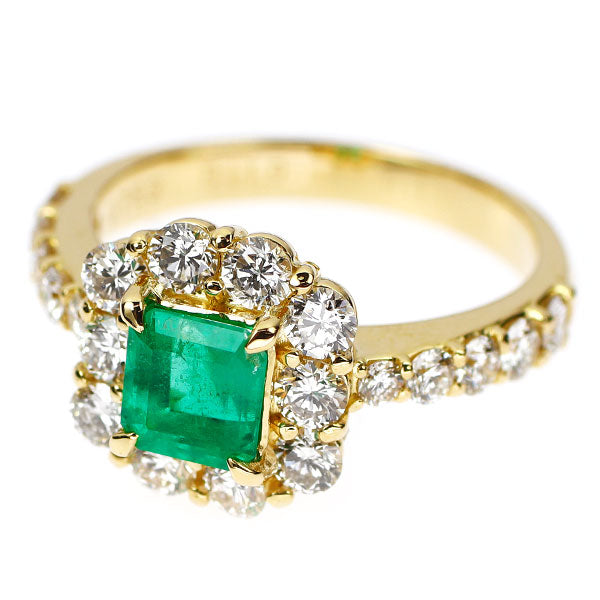 K18YG エメラルド ダイヤモンド リング 0.783ct D1.19ct
