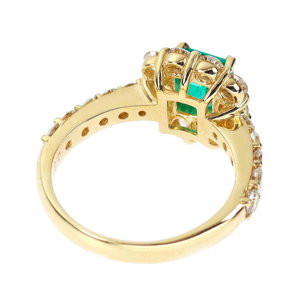 K18YG エメラルド ダイヤモンド リング 0.822ct D1.19ct