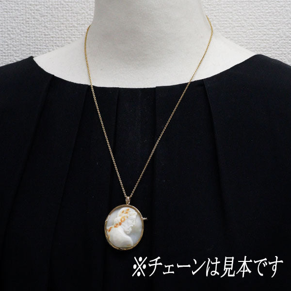K18YG シェルカメオ ブローチ兼ペンダントトップ