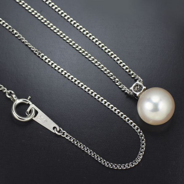 田崎真珠 Pt850 アコヤ真珠 ダイヤモンド ペンダントネックレス 径約8.8mm D0.10ct