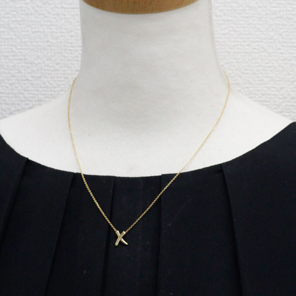 ティファニー K18YG ペンダントネックレス キス