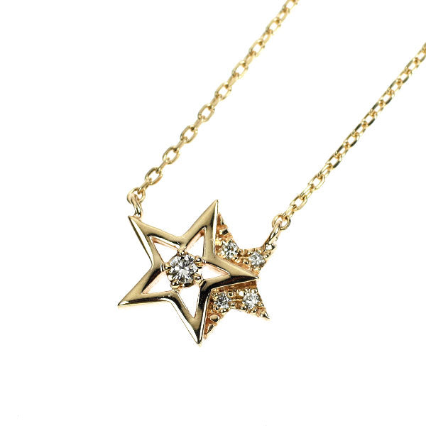 スタージュエリー K10YG ダイヤモンド ペンダントネックレス 0.02ct スター