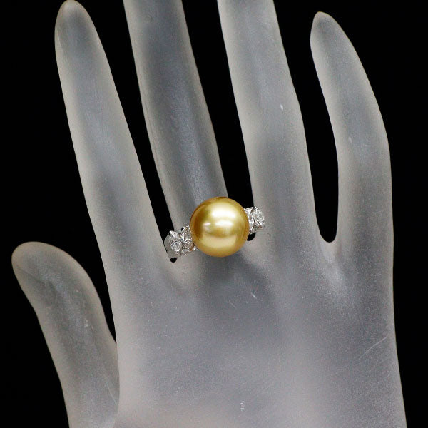 田崎真珠 Pt900 ゴールデン 真珠 ダイヤモンド リング 径約12.5mm