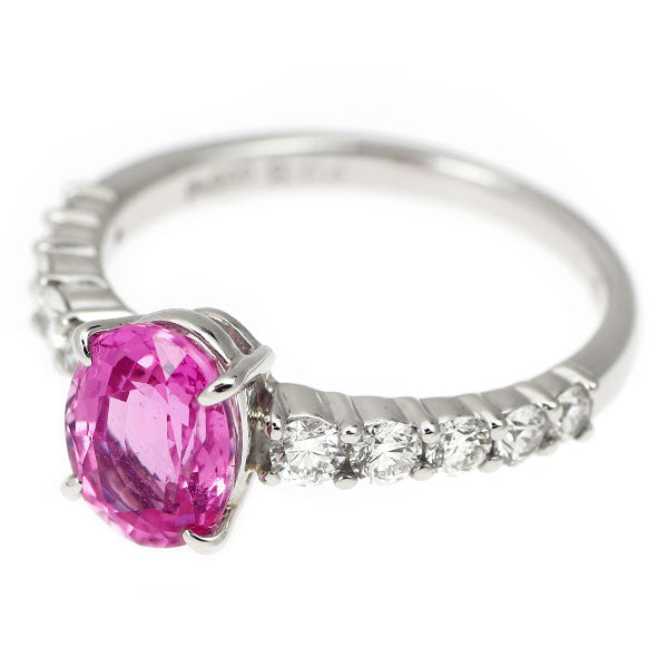 三越 Pt900 ピンク サファイア ダイヤモンド リング 2.04ct D0.48ct
