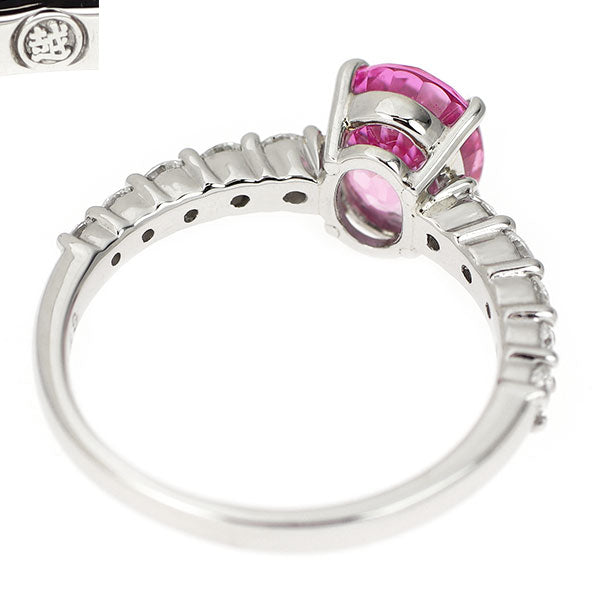 三越 Pt900 ピンク サファイア ダイヤモンド リング 2.04ct D0.48ct