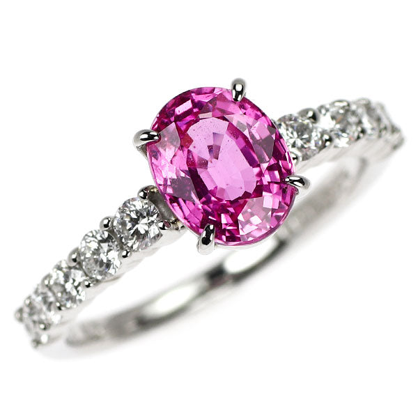 三越 Pt900 ピンク サファイア ダイヤモンド リング 2.04ct D0.48ct