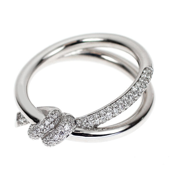 ティファニー K18WG ダイヤモンド リング 0.32ct ノット ダブル ロウ