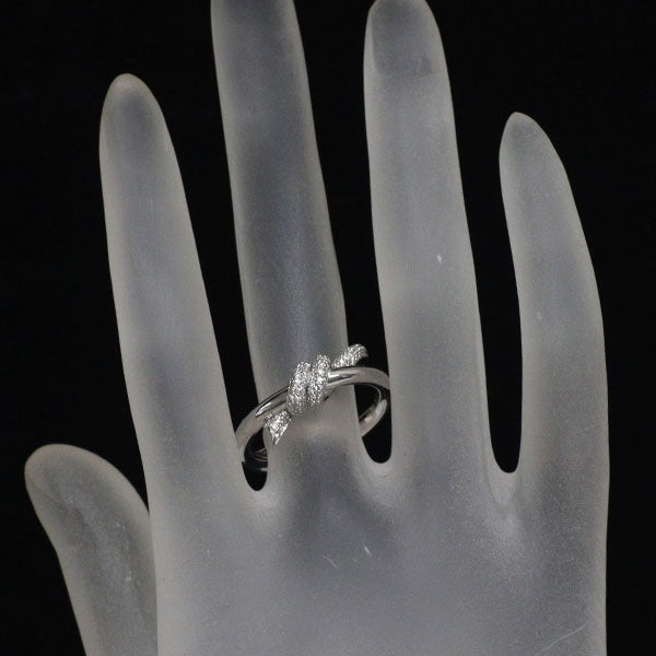 ティファニー K18WG ダイヤモンド リング 0.32ct ノット ダブル ロウ