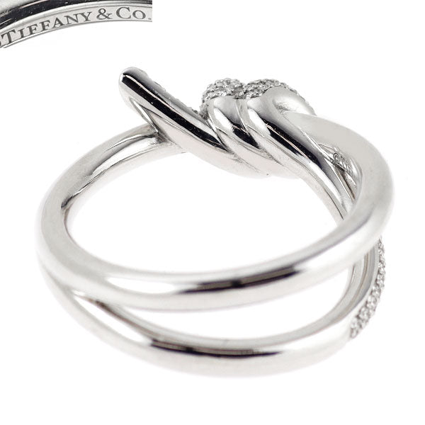ティファニー K18WG ダイヤモンド リング 0.32ct ノット ダブル ロウ