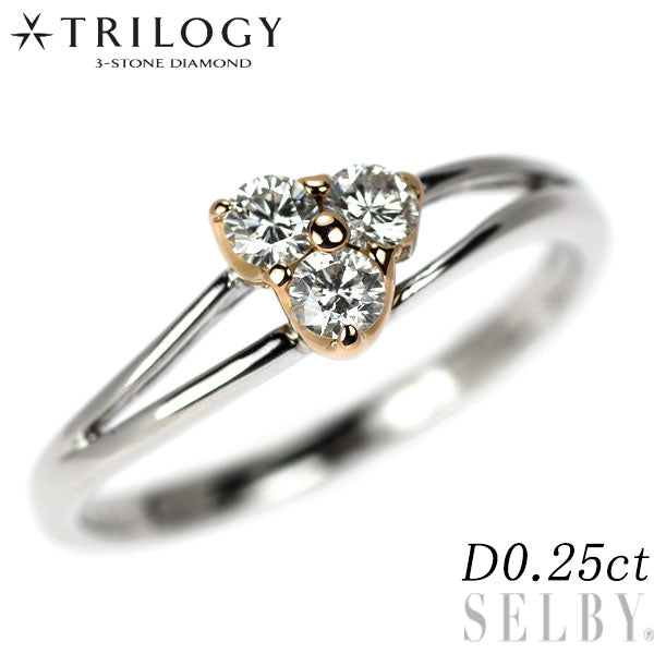 トリロジー K18WG/PG ダイヤモンド リング 0.25ct