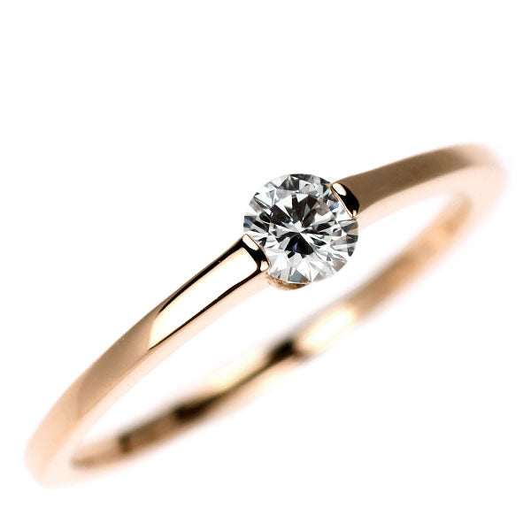 K18PG ダイヤモンド リング 0.26ct D VVS1 3EX D0.01ct