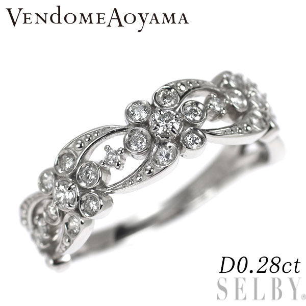 ヴァンドーム青山 Pt950 ダイヤモンド リング 0.28ct フラワー