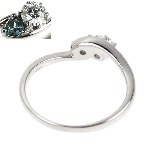 Pt900 合成アレキサンドライト ダイヤモンド リング 0.10ct D0.262ct