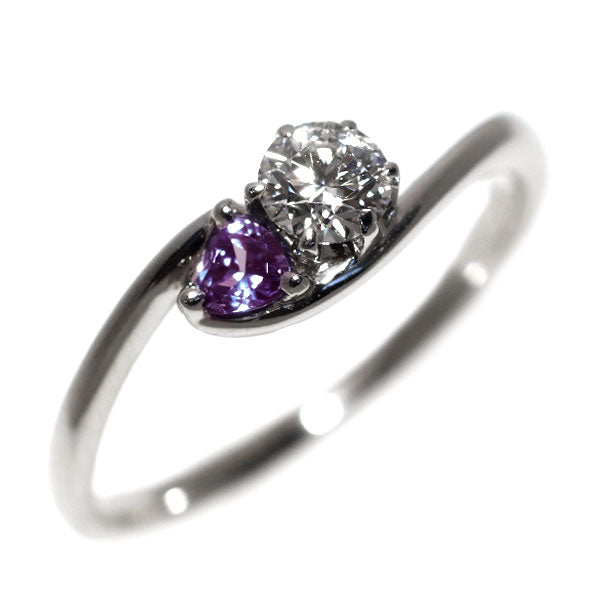 Pt900 合成アレキサンドライト ダイヤモンド リング 0.10ct D0.262ct