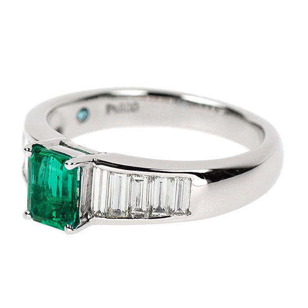 Pt900 エメラルド ダイヤモンド リング 0.64ct D0.90ct