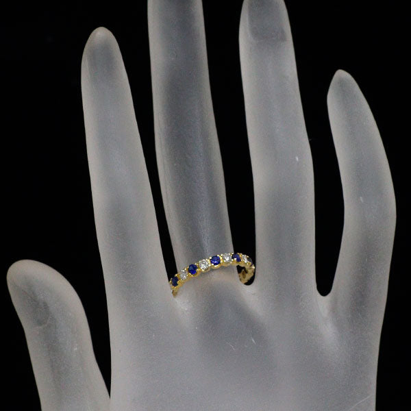 K18YG サファイア ダイヤモンド リング 0.24ct D0.71ct フルエタニティ