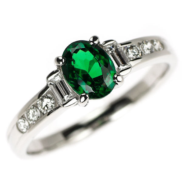 Pt900 グロッシュラーガーネット ダイヤモンド リング 1.41ct D0.51ct