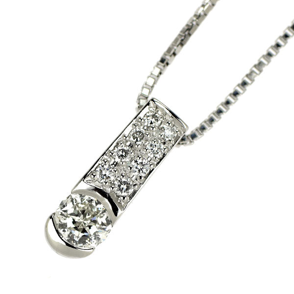 Pt900/ Pt850 多面カット ダイヤモンド ペンダントネックレス 0.31ct D0.07ct
