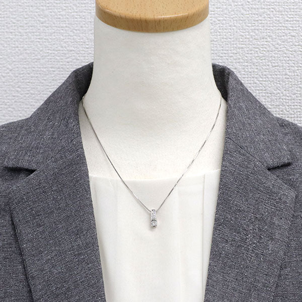 Pt900/ Pt850 多面カット ダイヤモンド ペンダントネックレス 0.31ct D0.07ct