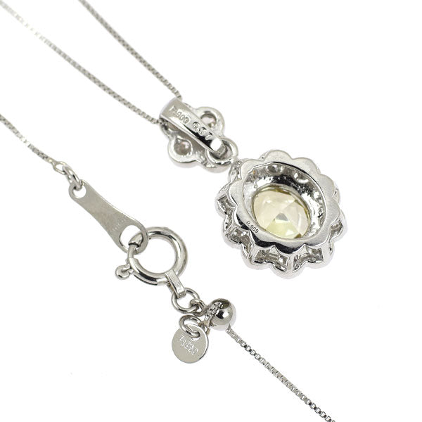 Pt900/ Pt850 天然イエロー ダイヤモンド  ペンダントネックレス 0.909ct FDBGY VS2 D0.57ct