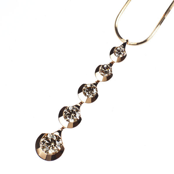 カシケイ K18PG ブラウンダイヤモンド ペンダントネックレス 1.50ct アンフォゲッタブル ドッツ