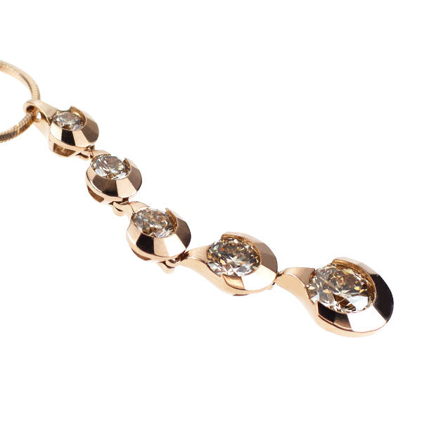 カシケイ K18PG ブラウンダイヤモンド ペンダントネックレス 1.50ct アンフォゲッタブル ドッツ