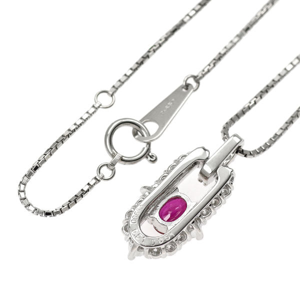 Pt900/ Pt850 ルビー ダイヤモンド ペンダントネックレス 0.51ct D0.51ct