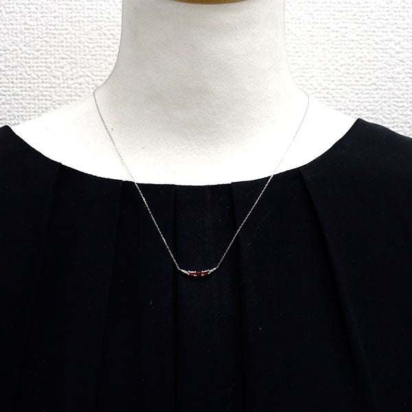 Pt950/ Pt850 ルビー ダイヤモンド ペンダントネックレス 0.27ct D0.04ct
