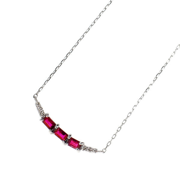 Pt950/ Pt850 ルビー ダイヤモンド ペンダントネックレス 0.27ct D0.04ct